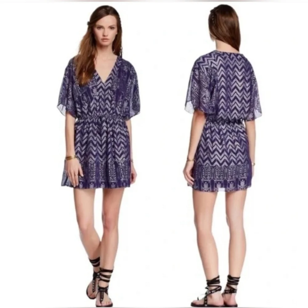 Free People Love Your Chaos Purple Mini Dress Size XS